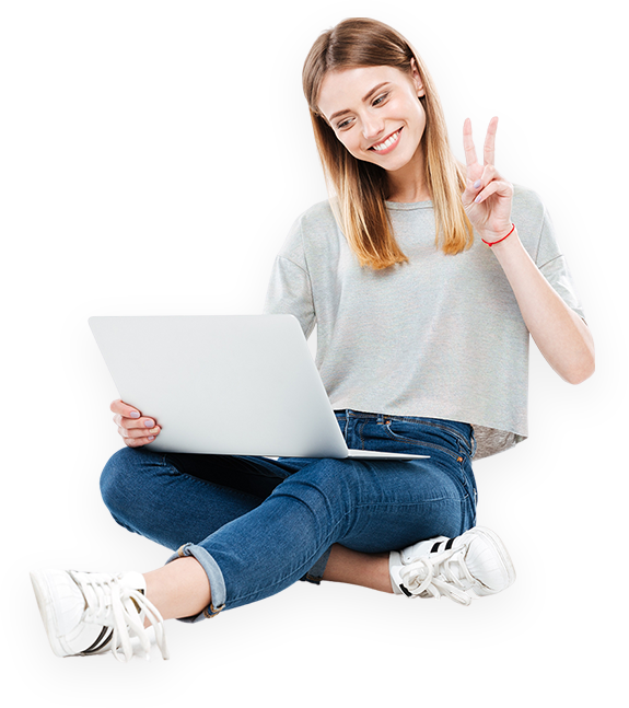 Girl with laptop